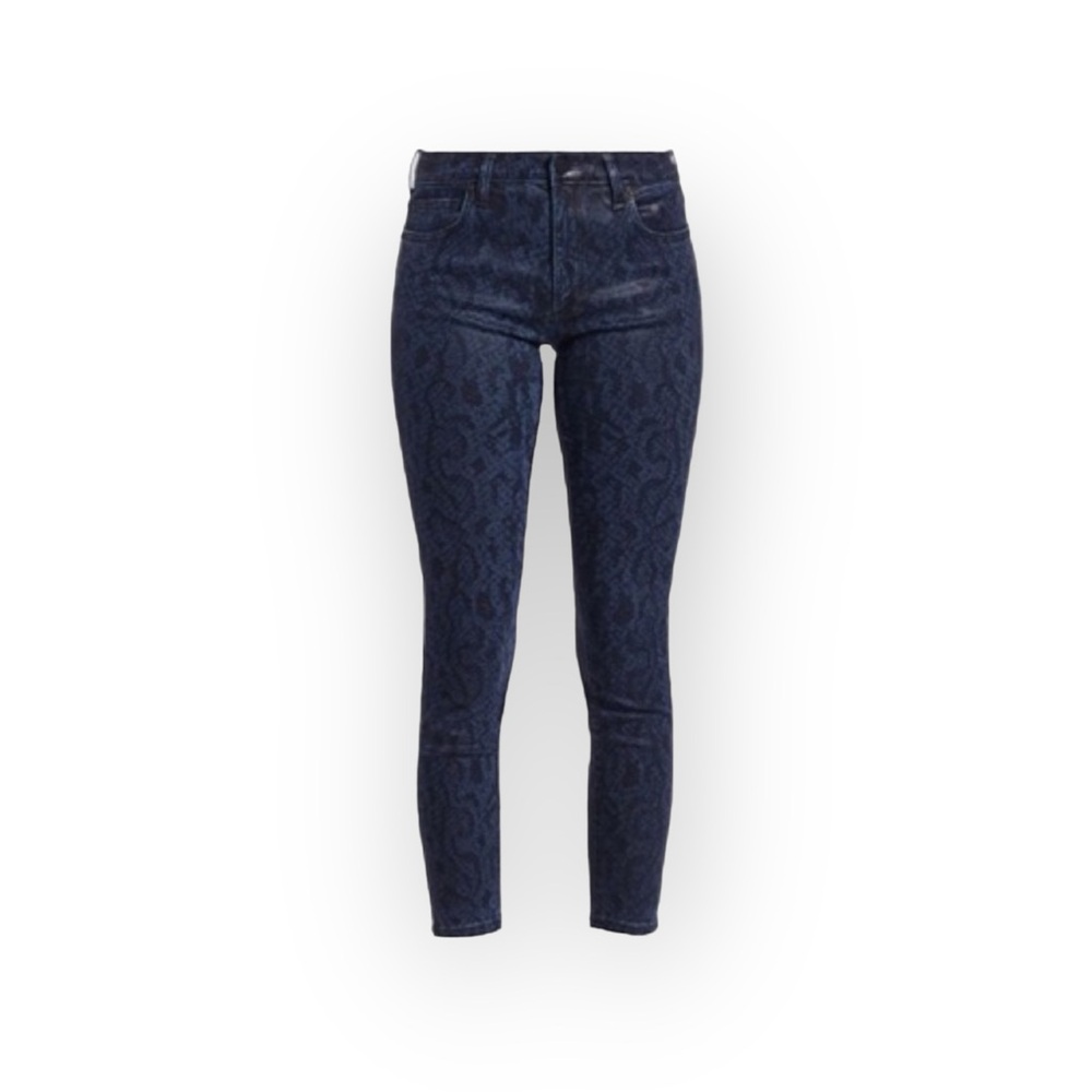 new Joe's Jeans ㋛ Charlie Skinny High Waist Jean ㋛ Coated Navy Python Print ㋛ - Picture 2 of 16